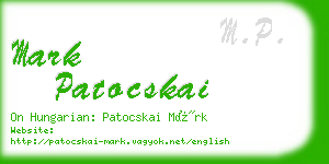 mark patocskai business card